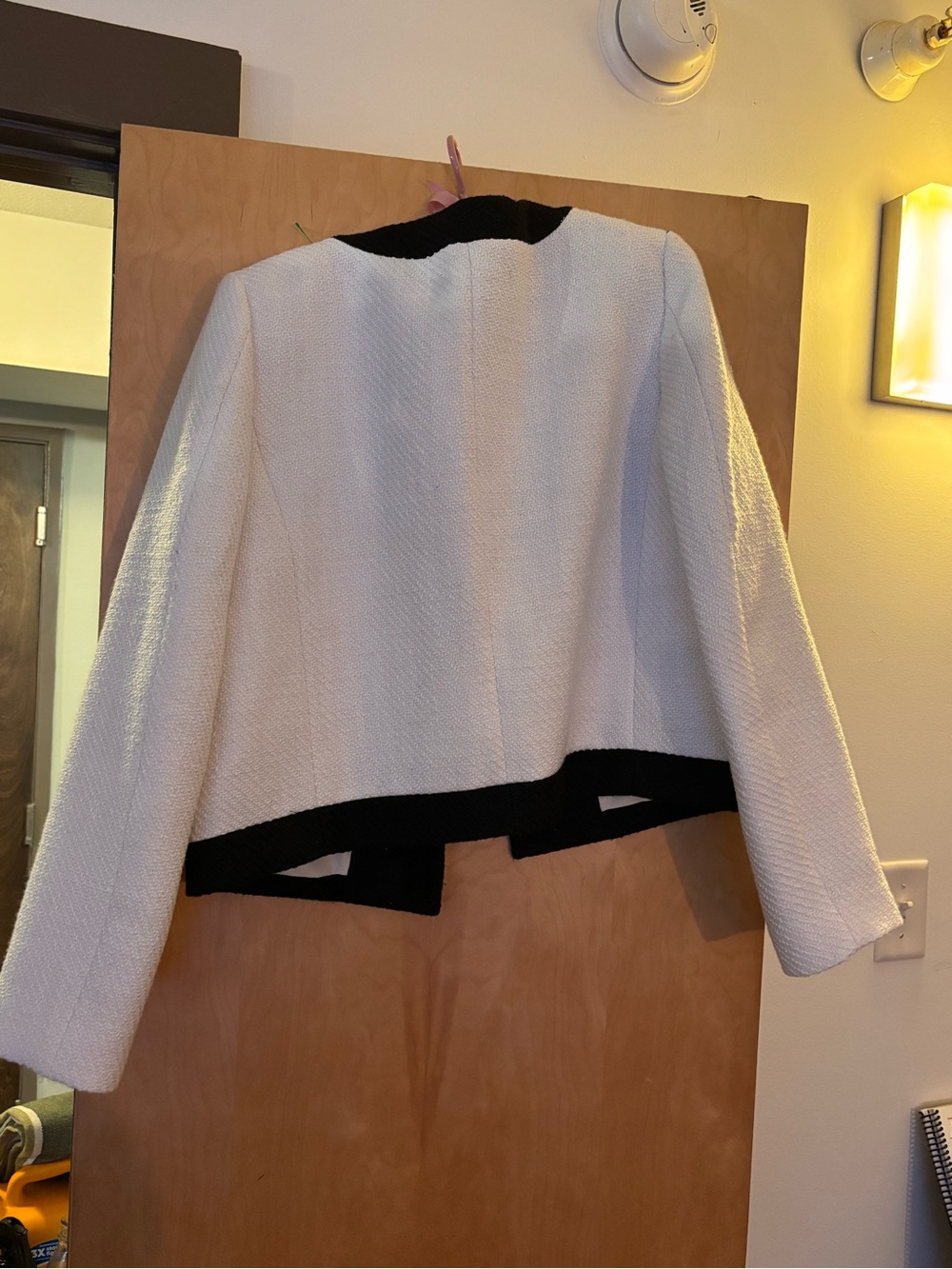J. Crew Cream Bouclé Jacket with Black Trim and Gold Buttons - Picture 3 of 3